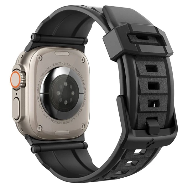 Dėklas Spigen Rugged Ultra apyrankė, matinės juodos spalvos – Apple Watch 49mm/46mm/45mm/44mm/42mm