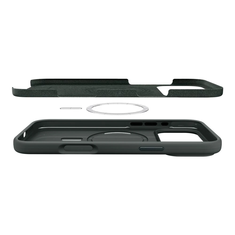 Spigen Silicone Fit Mag MagSafe – dėklas skirtas Apple iPhone 17 Pro Abyss Žalias