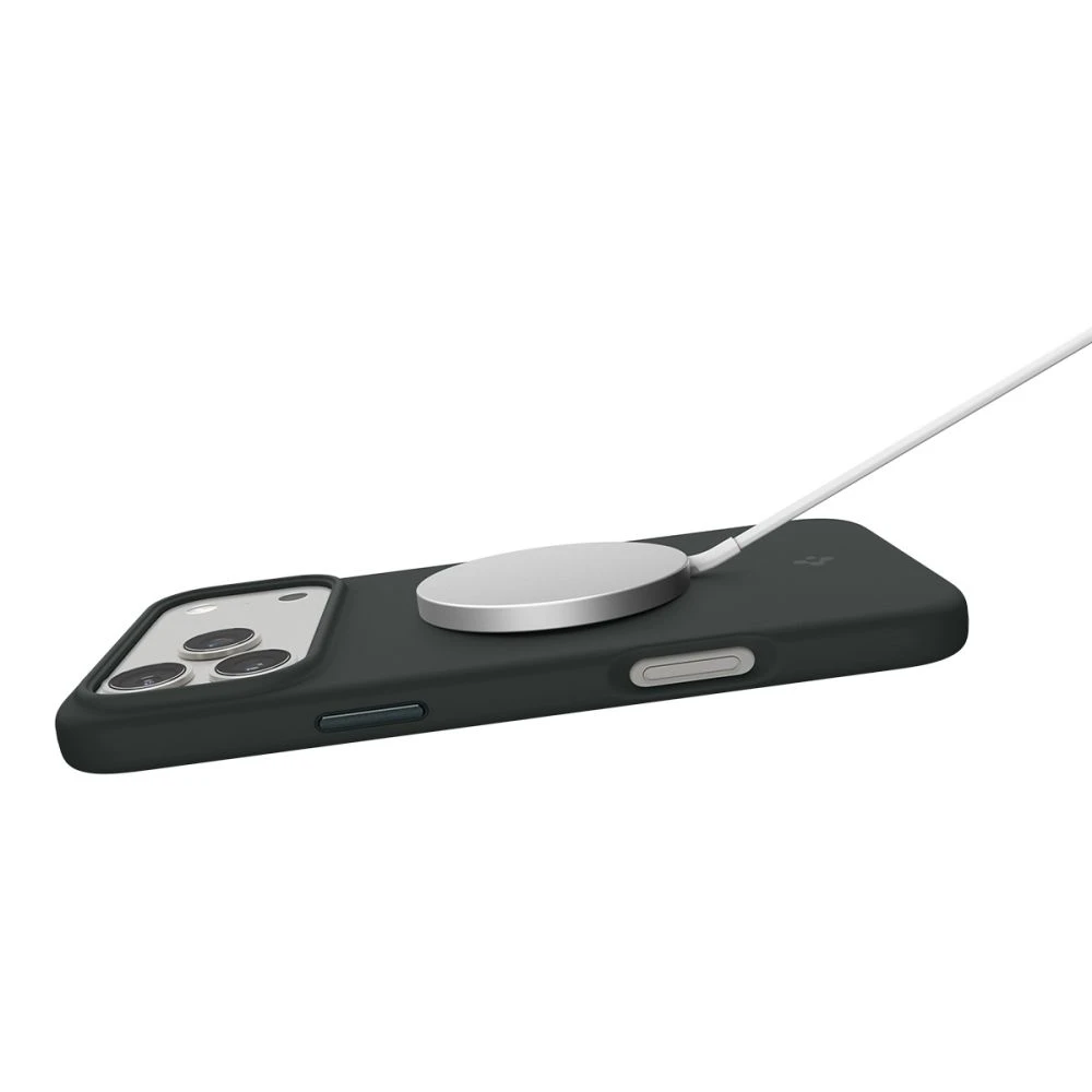 Spigen Silicone Fit Mag MagSafe – dėklas skirtas Apple iPhone 17 Pro Abyss Žalias