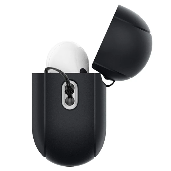 Spigen silikoninis dėklas Silicone Fit juodas + dirželis Phantom Žalias – AirPods Pro (2-os kartos)