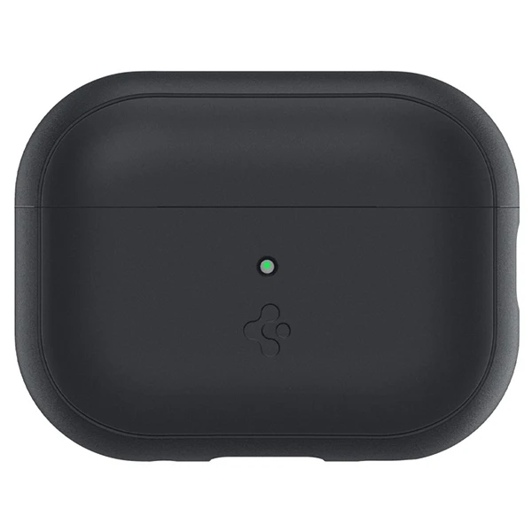 Spigen silikoninis dėklas Silicone Fit juodas + dirželis Phantom Žalias – AirPods Pro (2-os kartos)