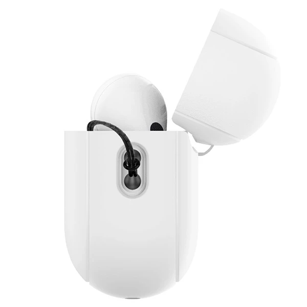 Spigen Silikoninis dėklas Silicone Fit baltas + pilkas dirželis - AirPods Pro (2-os kartos)