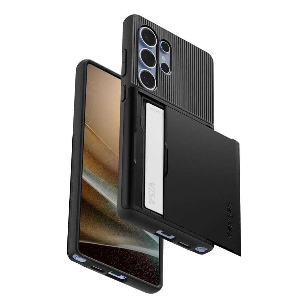 Spigen Slim Armor CS – dėklas skirtas Samsung Galaxy S25 Ultra juodos spalvos