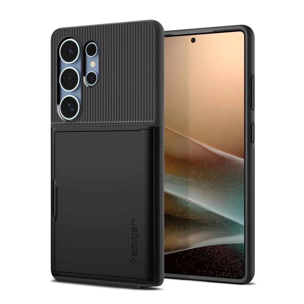 Spigen Slim Armor CS – dėklas skirtas Samsung Galaxy S25 Ultra juodos spalvos