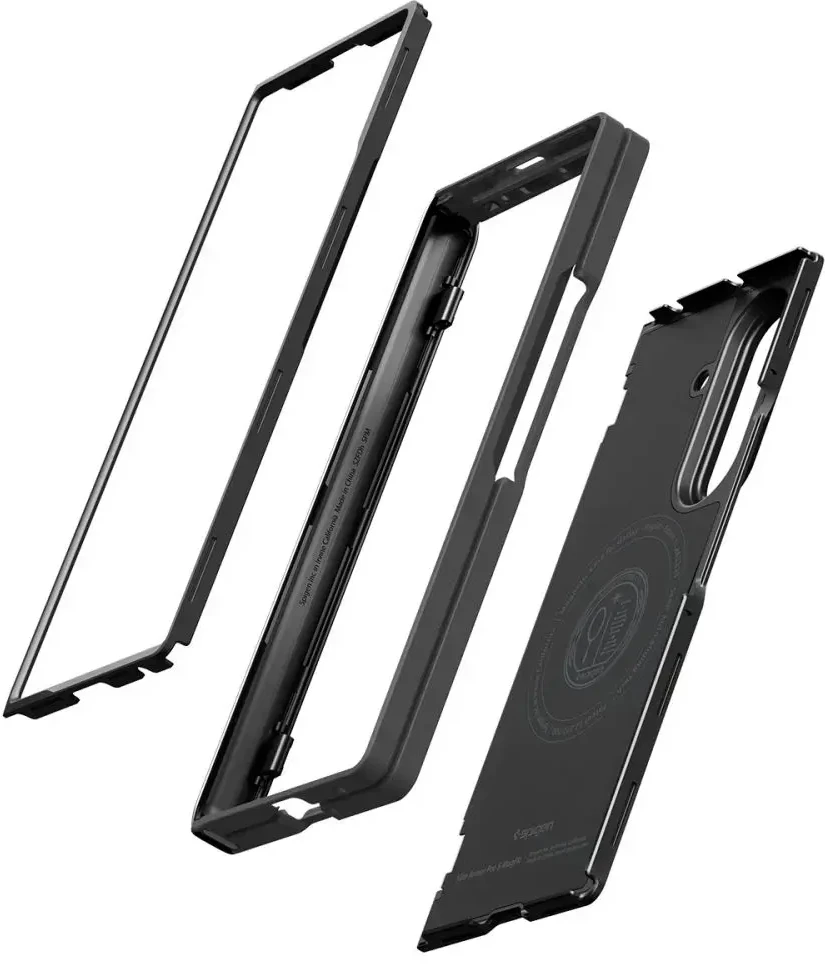 Dėklas Spigen Slim Armor Pro S MagSafe, skirtas Samsung Galaxy Z Fold8 Ultra, juodos spalvos