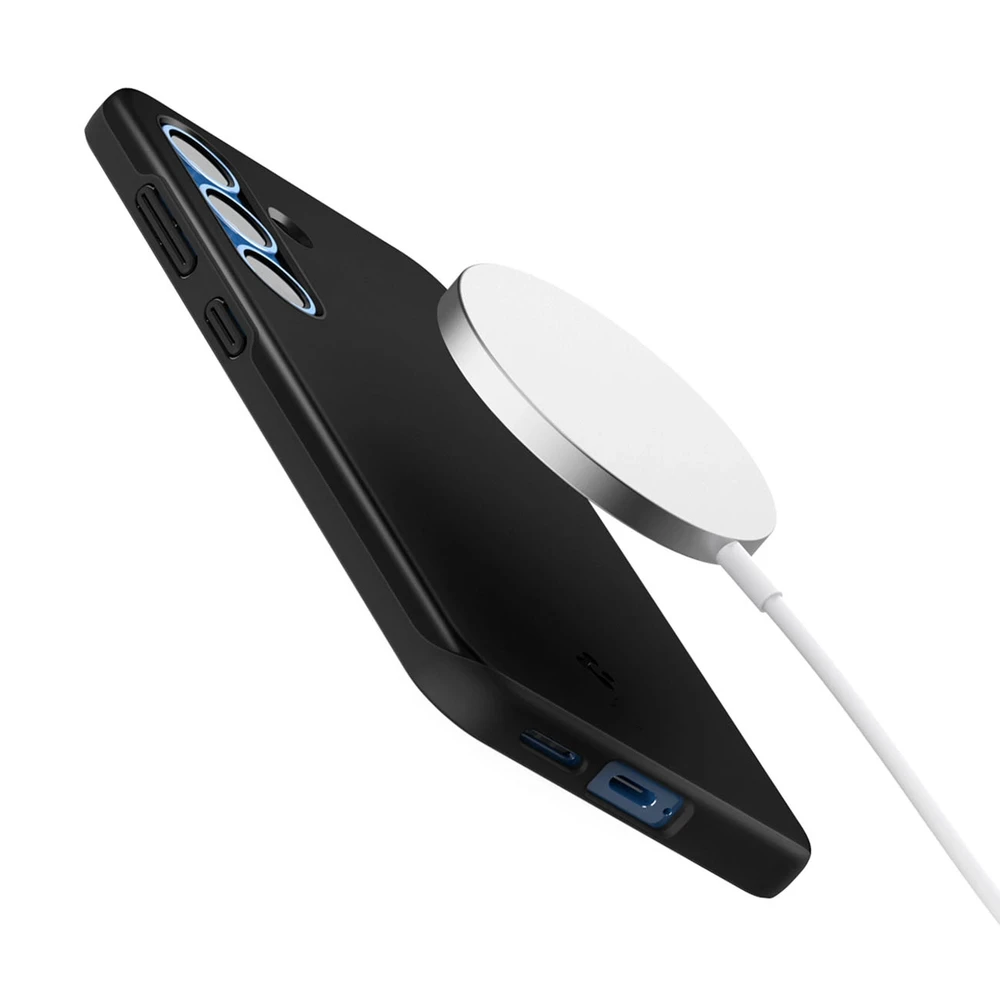 Spigen Thin Fit Mag MagSafe – dėklas skirtas Samsung Galaxy S25 Juodas