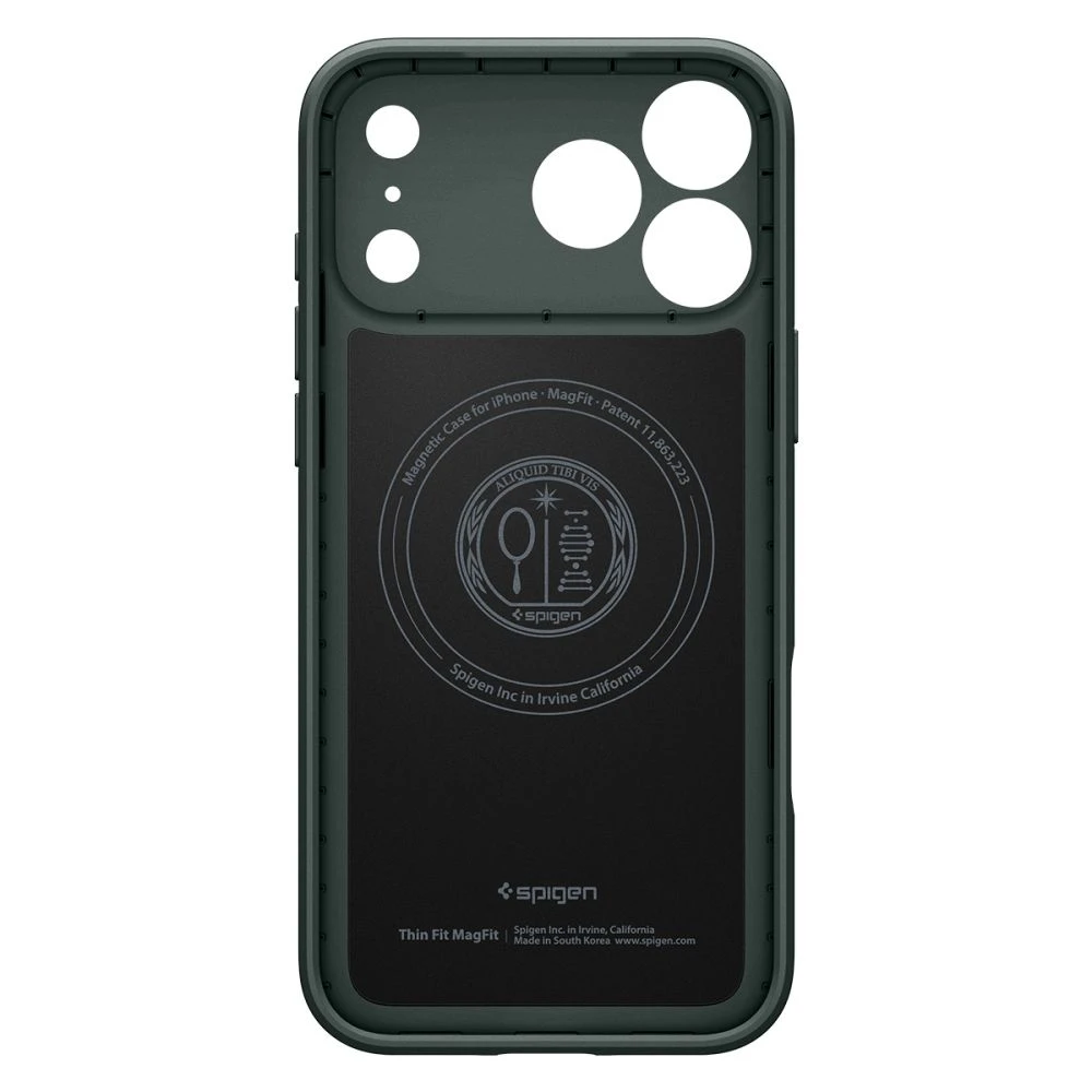 Spigen Thin Fit MagSafe dėklas skirtas Apple iPhone 17 Pro Max – žalios spalvos