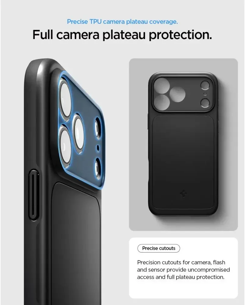 Dėklas Spigen Thin Fit MagSafe iPhone 17 Pro Max / 18 Pro Max juodos spalvos