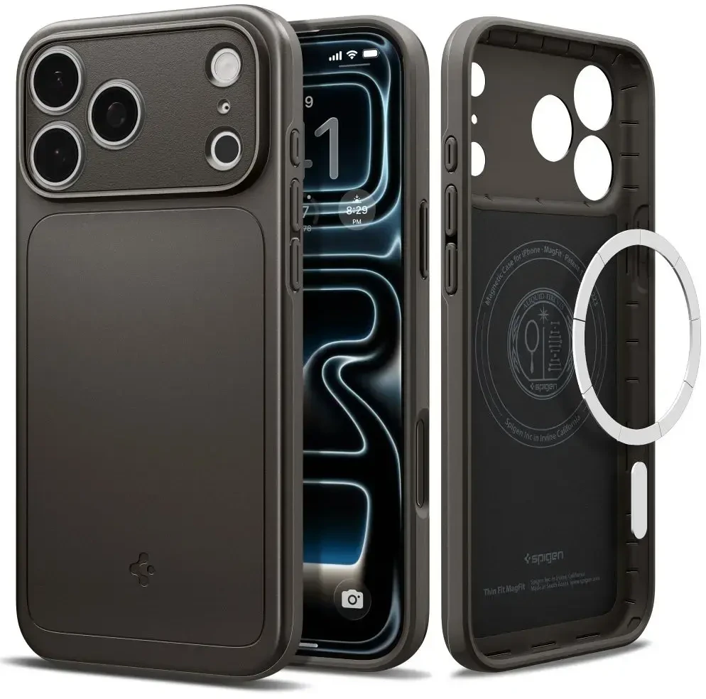 Dėklas Spigen Thin Fit MagSafe iPhone 17 Pro / 18 Pro GUNMETAL