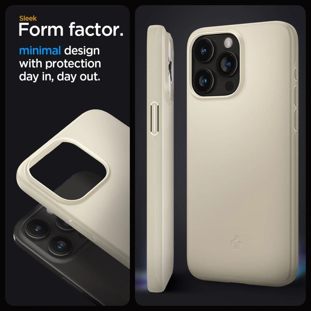 Spigen Thin Fit dėklas skirtas Apple iPhone 15 Pro,  spalva - Mute Beige