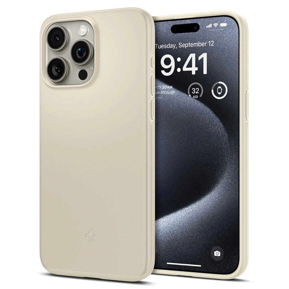 Spigen Thin Fit dėklas skirtas Apple iPhone 15 Pro,  spalva - Mute Beige