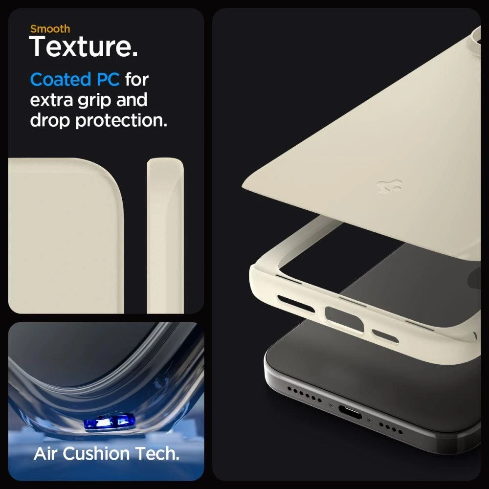 Spigen Thin Fit dėklas skirtas Apple iPhone 15 Pro,  spalva - Mute Beige