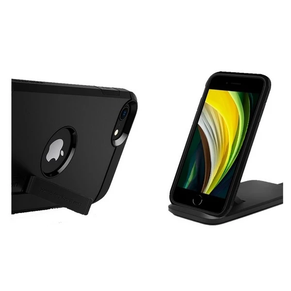 Dėklas Spigen Tough Armor, juodos spalvos – iPhone SE