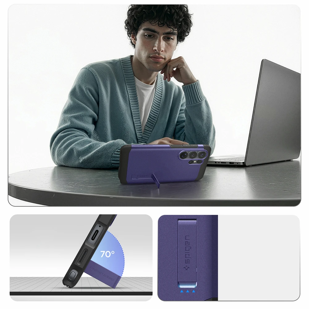 Spigen Tough Armor Mag MagSafe dėklas skirtas Samsung Galaxy S26 Ultra – violetinės spalvos
