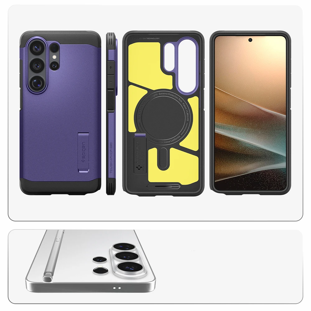 Spigen Tough Armor Mag MagSafe dėklas skirtas Samsung Galaxy S26 Ultra – violetinės spalvos