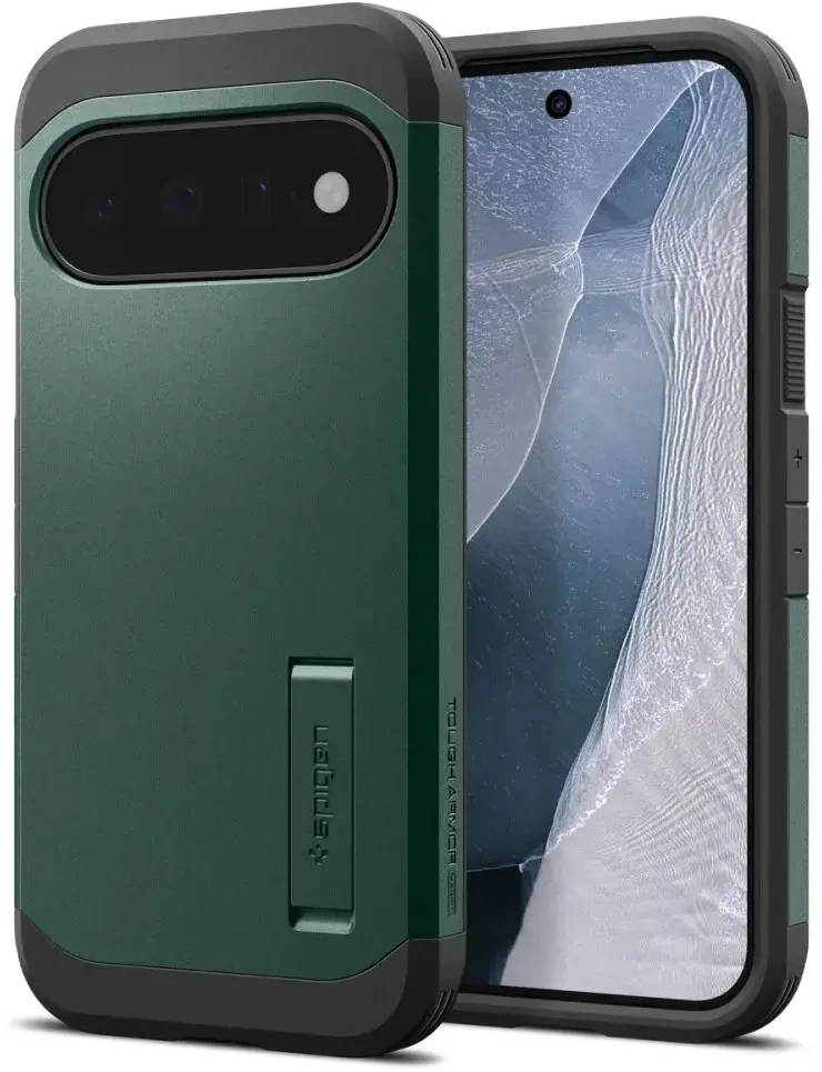 Dėklas SPIGEN TOUGH ARMOR MAG MAGSAFE GOOGLE PIXEL 11 ABYSS Žalias