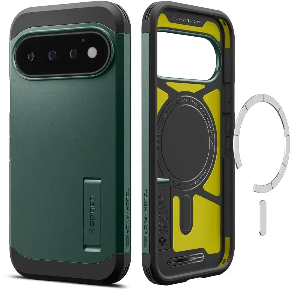 Dėklas SPIGEN TOUGH ARMOR MAG MAGSAFE GOOGLE PIXEL 11 PRO ABYSS Žalias