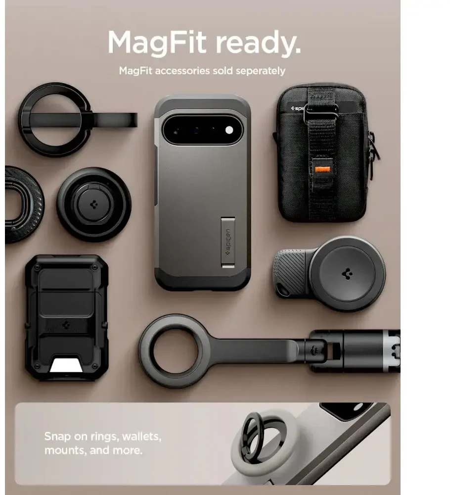 Dėklas SPIGEN TOUGH ARMOR MAG MAGSAFE GOOGLE PIXEL 11 GUNMETAL
