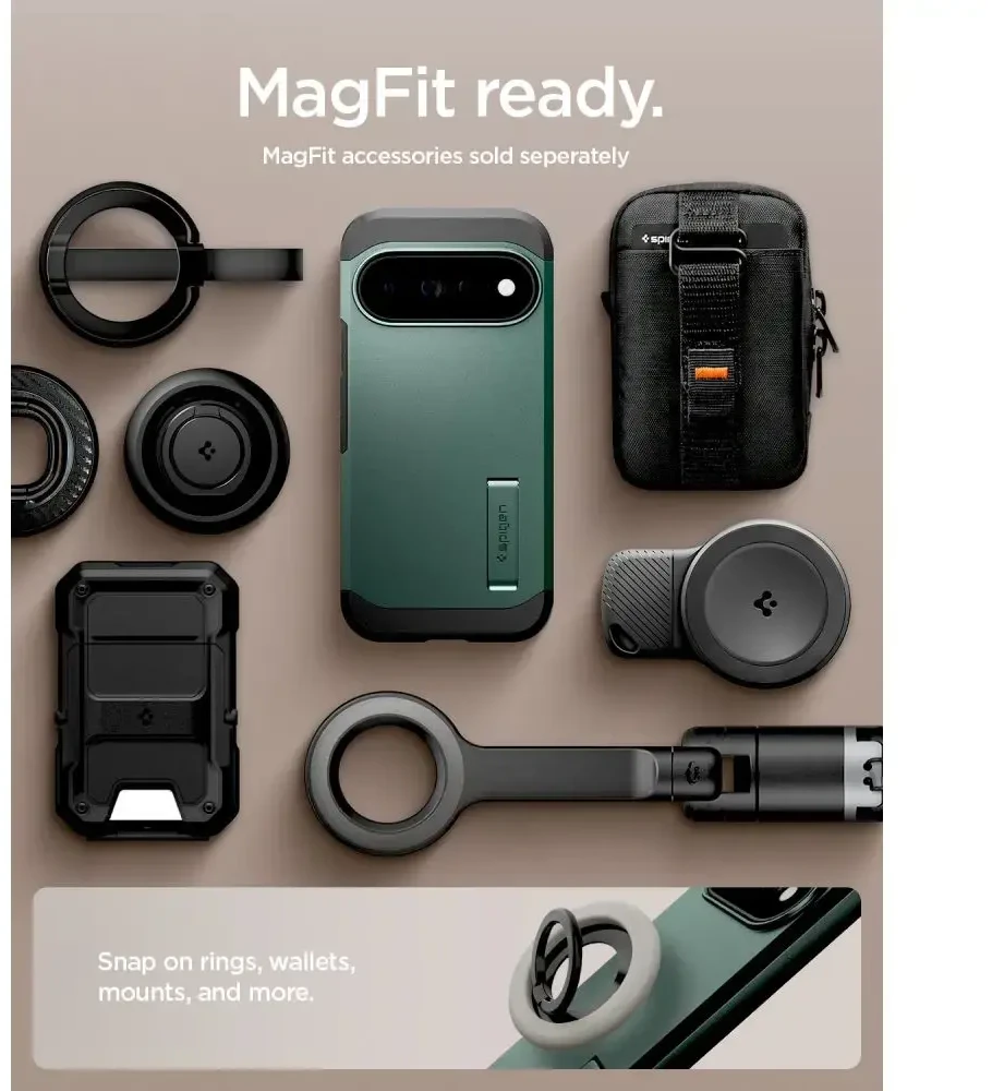Dėklas SPIGEN TOUGH ARMOR MAG MAGSAFE GOOGLE PIXEL 11 PRO ABYSS Žalias