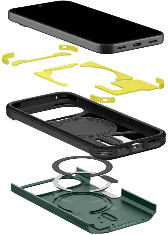 Dėklas SPIGEN TOUGH ARMOR MAG MAGSAFE GOOGLE PIXEL 11 ABYSS Žalias