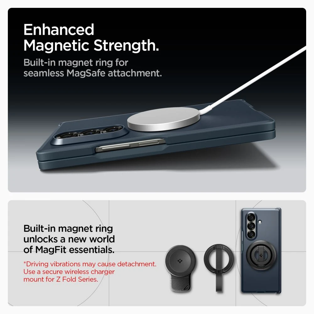 „Spigen Tough Armor Pro Mag Magsafe Galaxy Z Fold 7“ metalinis skalūno spalvos dėklas