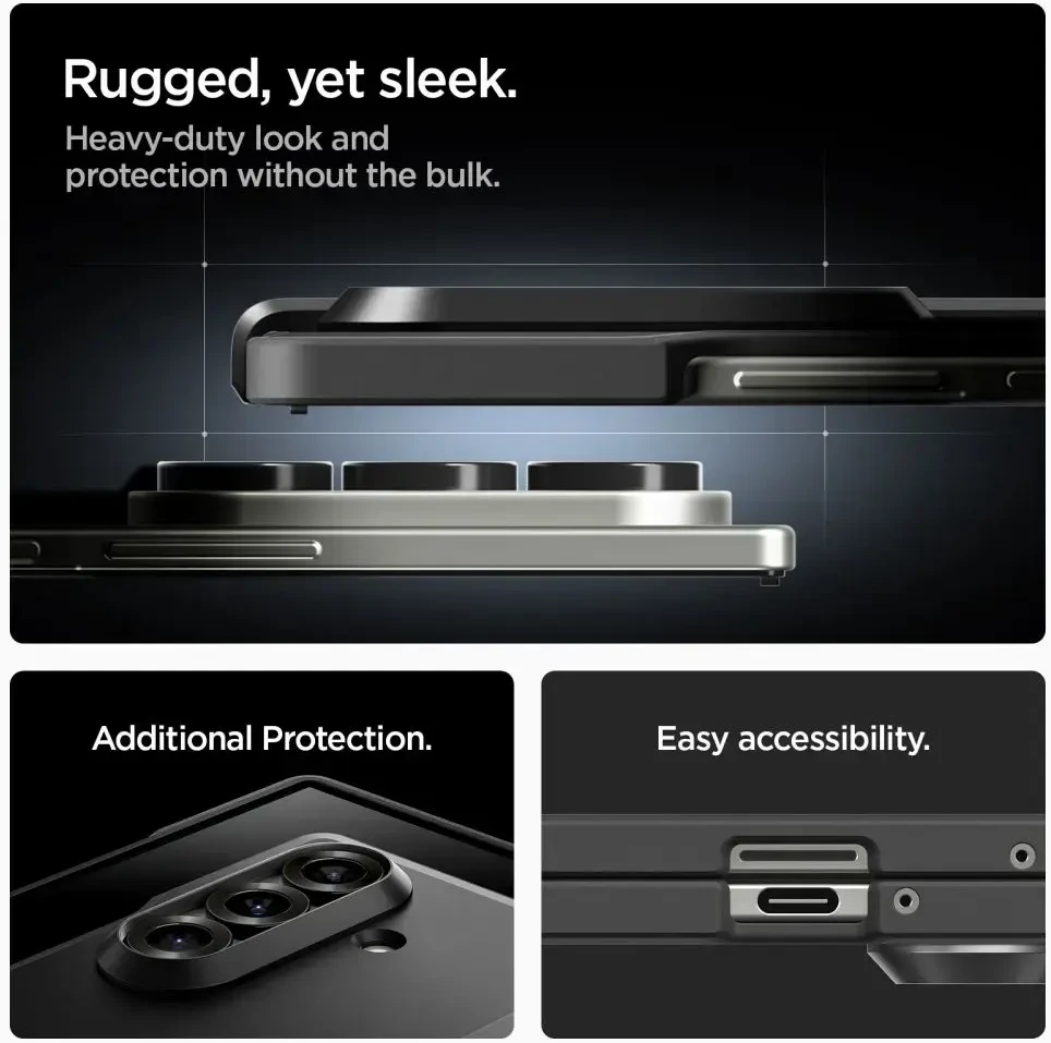 Dėklas „Spigen Tough Armor Pro Mag Magsafe Galaxy Z Fold 7“ juodas
