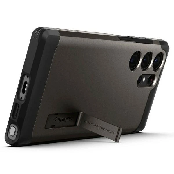 Spigen Tough Armor dėklas skirtas Samsung Galaxy S23 Ultra, spalva - Gunmetal