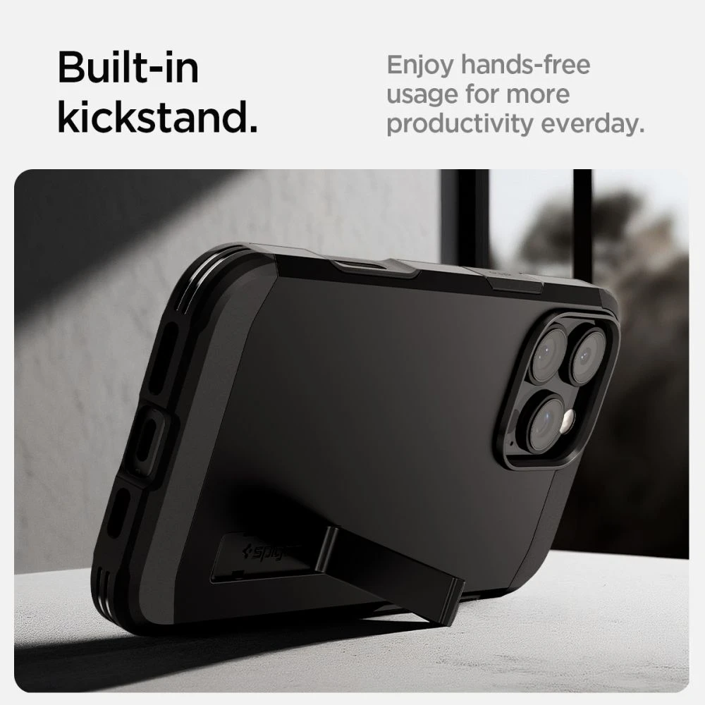 Apple iPhone 16 Pro Spigen Tough Armor „T” Mag MagSafe dėklas telefonui juodos spalvos