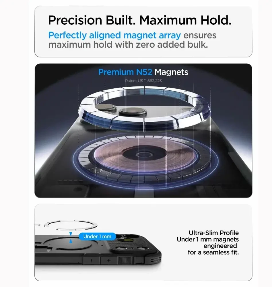 Dėklas SPIGEN case TOUGH ARMOR T compatible with MagSafe for IPHONE 18 Pro Max / 17 Pro Max gunmetal