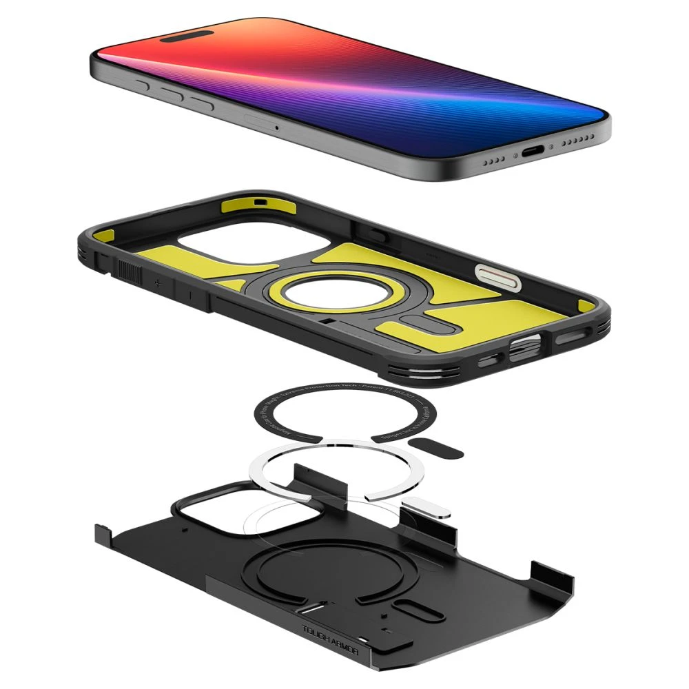 Apple iPhone 16 Pro Spigen Tough Armor „T” Mag MagSafe dėklas telefonui juodos spalvos