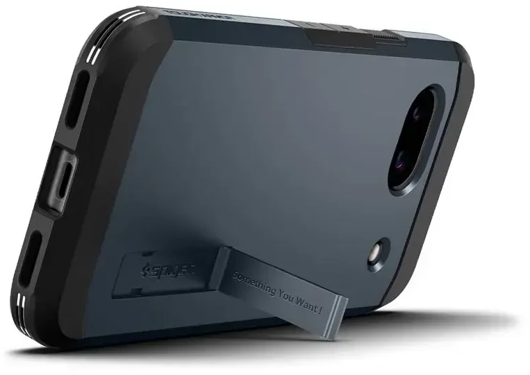 Dėklas Spigen Tvirtas šarvas, metalinis skalūno spalvos – „Google Pixel 8a“