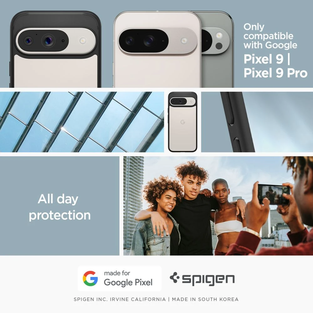 Spigen Ultra Hybrid – dėklas skirtas Google Pixel 9 / 9 Pro Matte Juodas