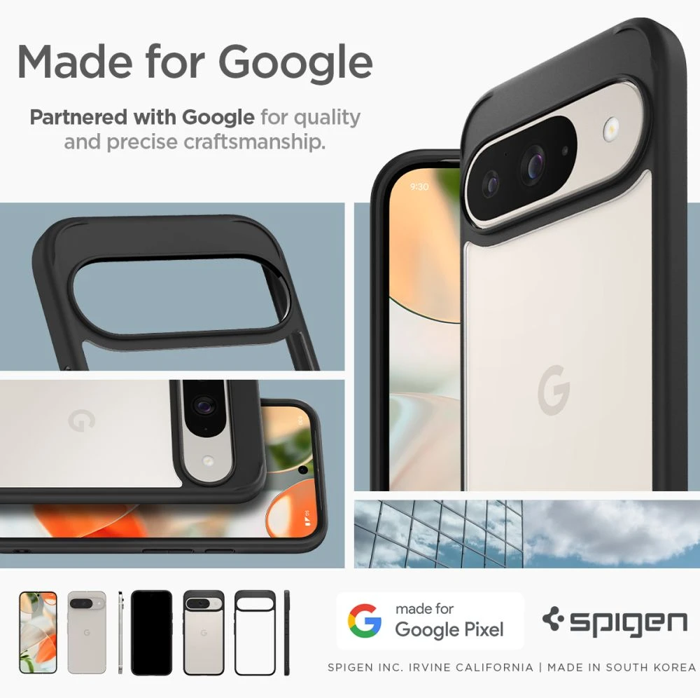 Spigen Ultra Hybrid – dėklas skirtas Google Pixel 9 / 9 Pro Matte Juodas