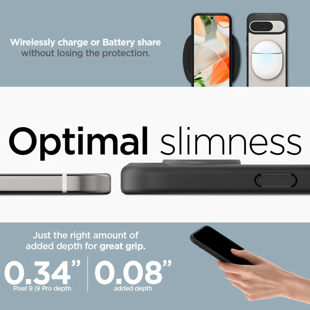 Spigen Ultra Hybrid – dėklas skirtas Google Pixel 9 / 9 Pro Matte Juodas