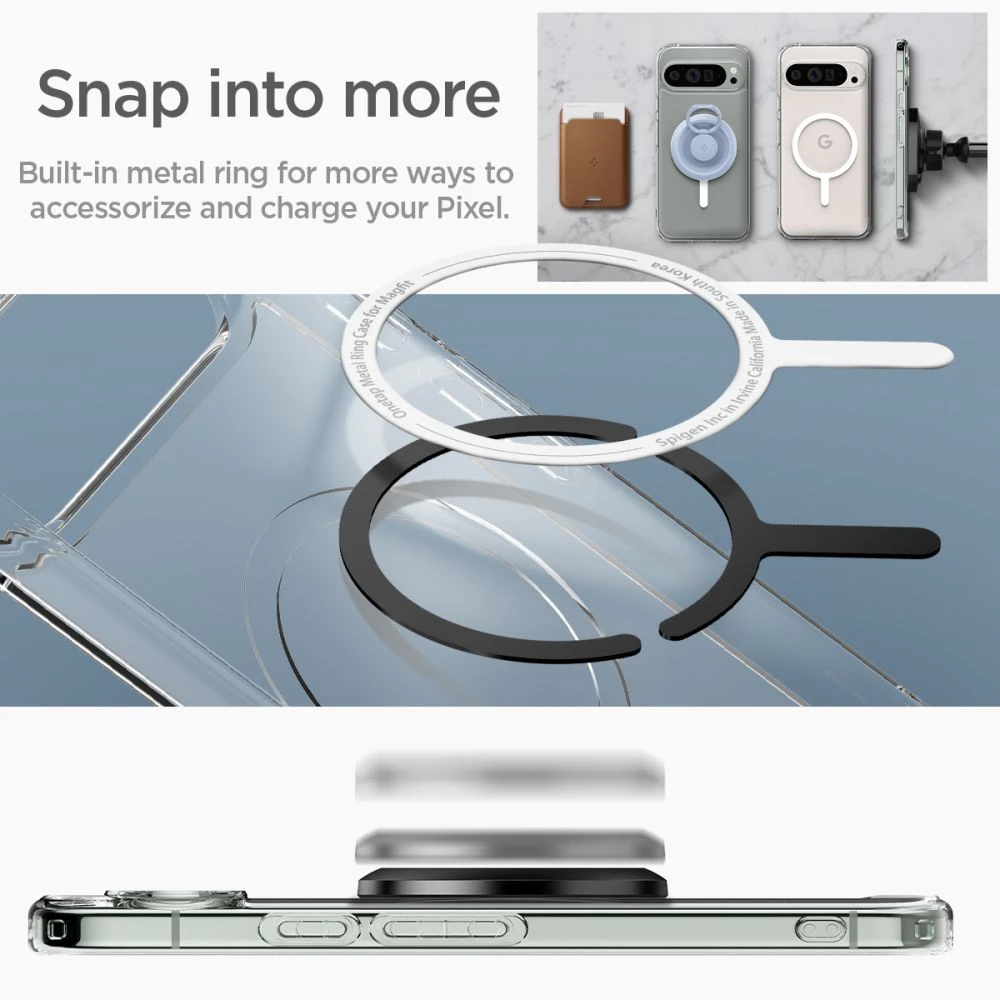 Spigen Ultra Hybrid OneTap Ring MagSafe – dėklas skirtas Google Pixel 9 Pro XL Baltas