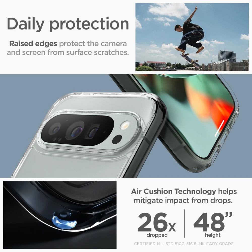 Spigen Ultra Hybrid OneTap Ring MagSafe – dėklas skirtas Google Pixel 9 Pro XL Baltas