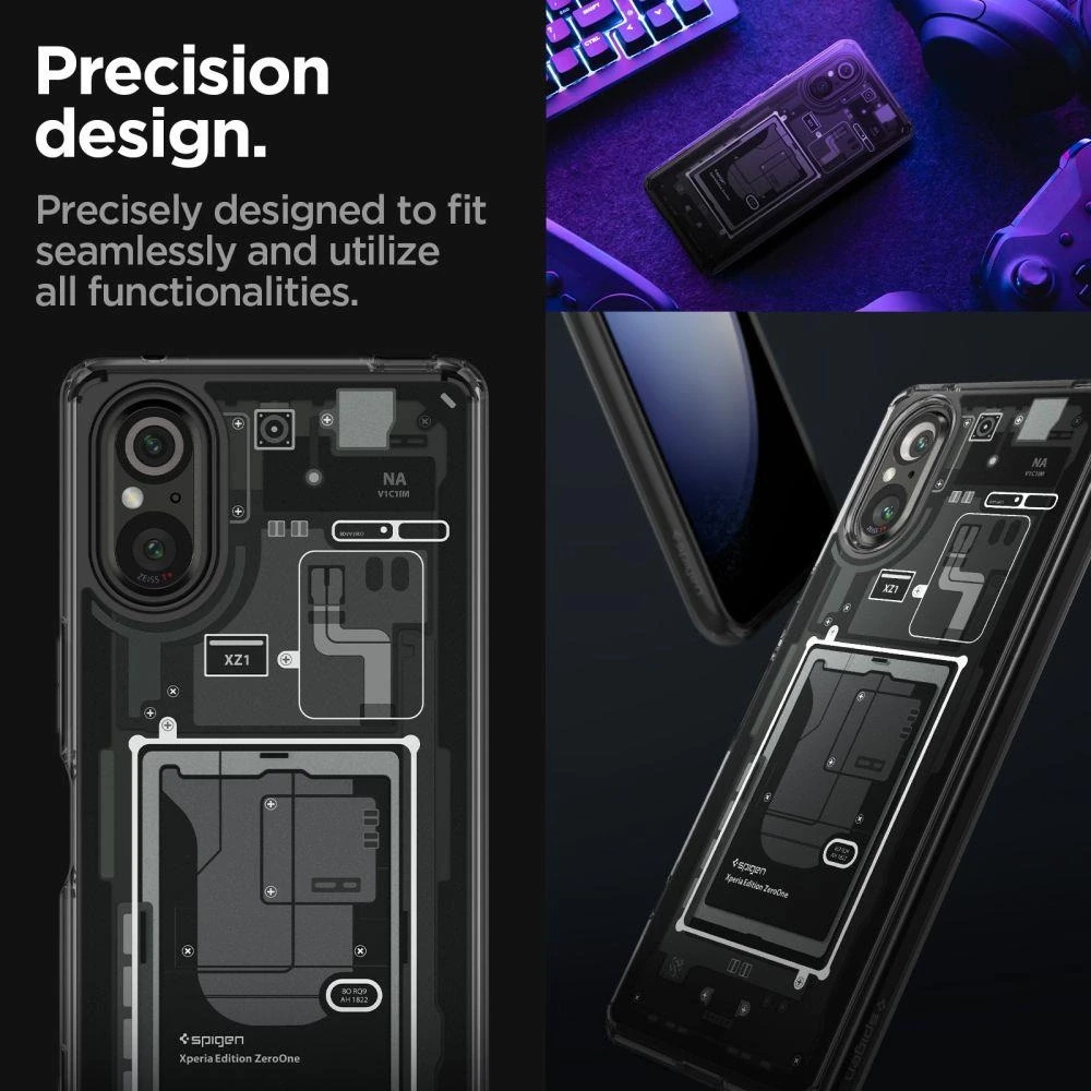 Dėklas „Spigen Ultra Hybrid“, „zero one“ – „Sony Xperia 5V“