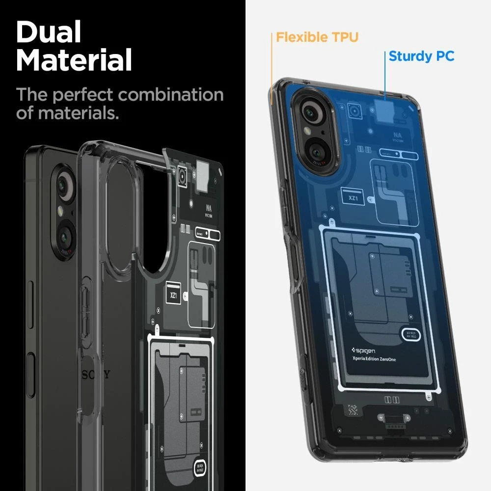 Dėklas „Spigen Ultra Hybrid“, „zero one“ – „Sony Xperia 5V“