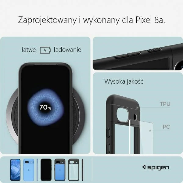 Spigen Ultra Hybrid dėklas skirtas Google Pixel 8a, spalva - Matte Black