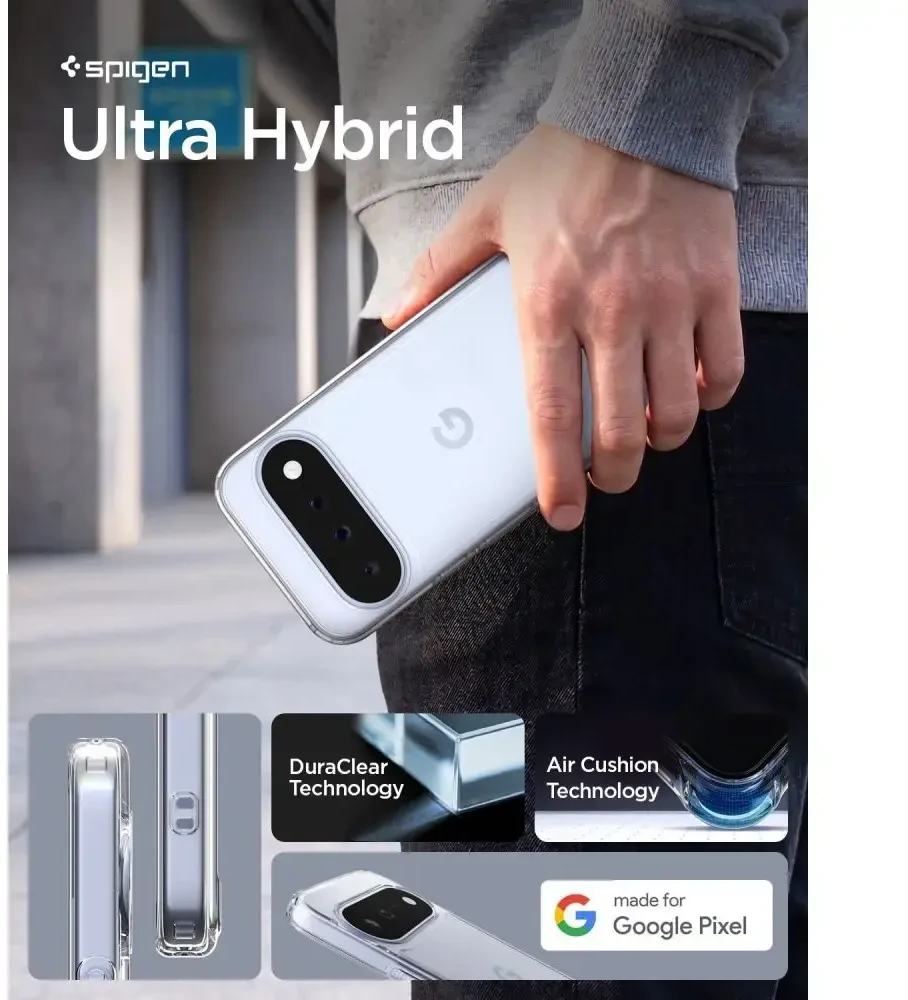 Dėklas SPIGEN ULTRA HYBRID GOOGLE PIXEL 11 CRYSTAL CLEAR