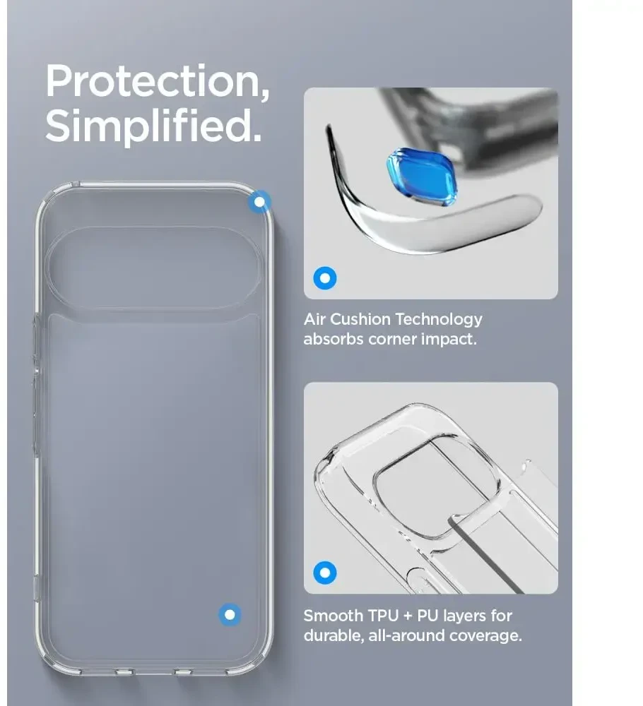 Dėklas SPIGEN ULTRA HYBRID GOOGLE PIXEL 11 CRYSTAL CLEAR