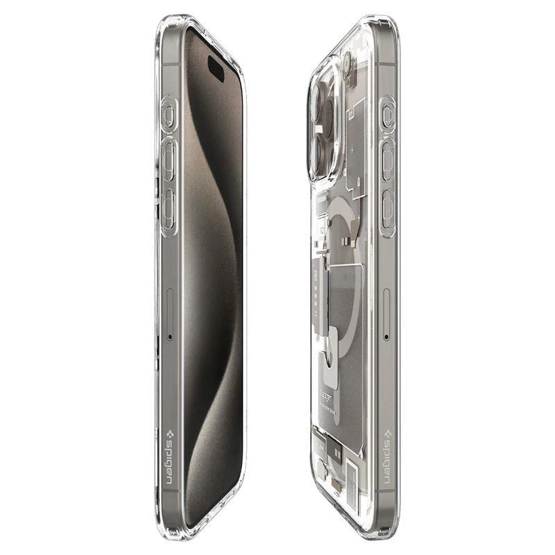 Spigen Ultra Hybrid Zero One (MagFit) dėklas skirtas Apple iPhone 15 Pro Max, spalva - Zero One Natural Titanium