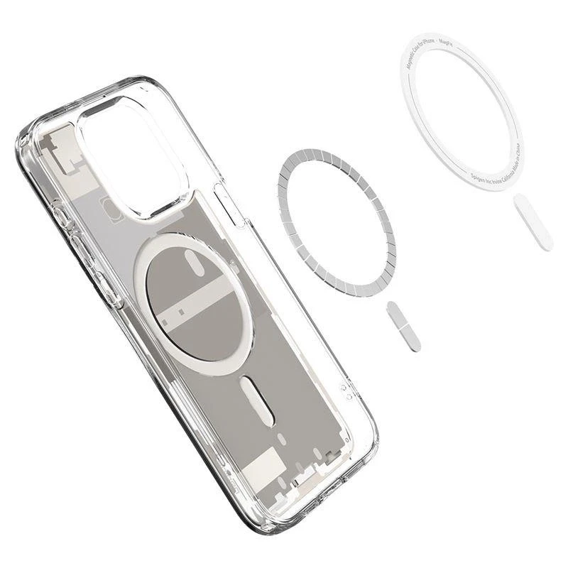 Spigen Ultra Hybrid Zero One (MagFit) dėklas skirtas Apple iPhone 15 Pro Max, spalva - Zero One Natural Titanium