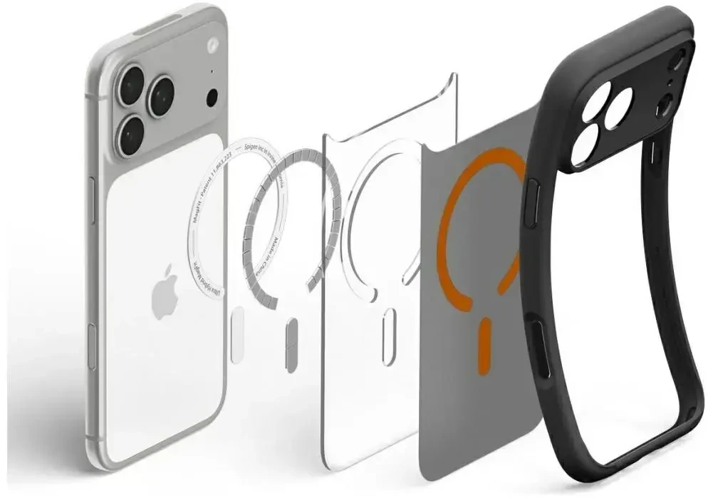 Dėklas Spigen Ultra Hybrid Mag MagSafe do iPhone 18 Pro Max / 17 Pro Max juoda-oranžinė