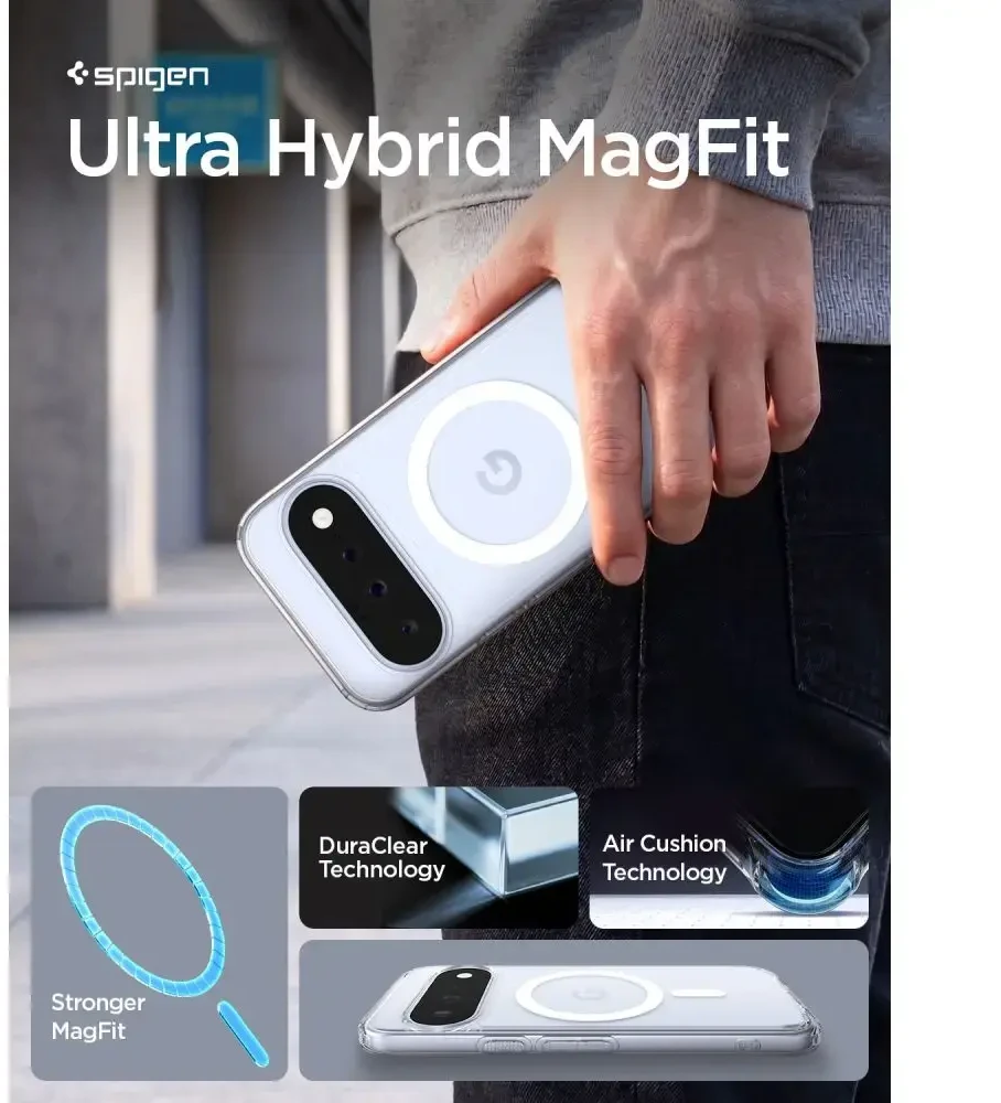 Dėklas SPIGEN ULTRA HYBRID MAG MAGSAFE GOOGLE PIXEL 11 CLEAR/Baltas