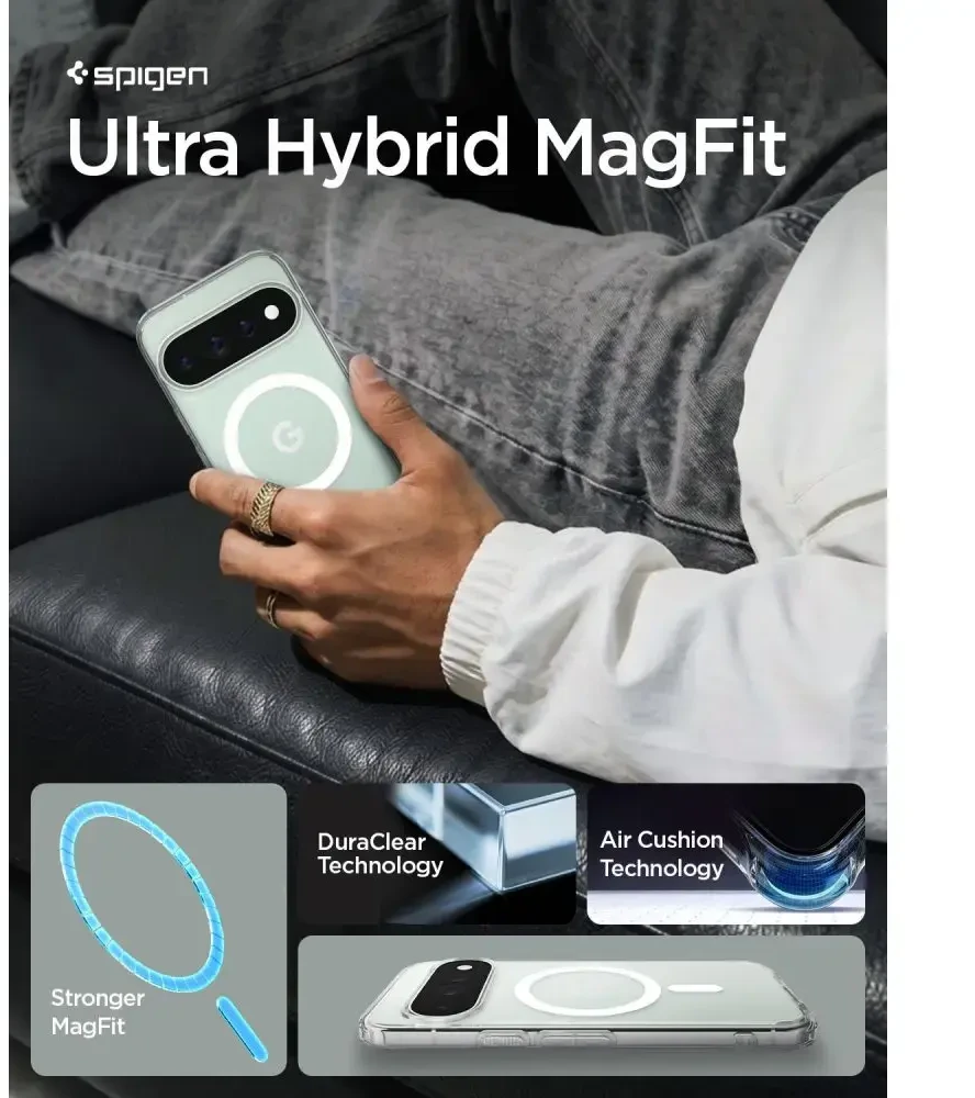Dėklas SPIGEN ULTRA HYBRID MAG MAGSAFE GOOGLE PIXEL 11 PRO CLEAR/Baltas