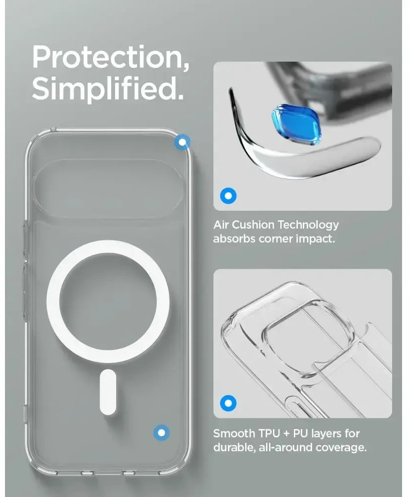 Dėklas SPIGEN ULTRA HYBRID MAG MAGSAFE GOOGLE PIXEL 11 PRO CLEAR/Baltas