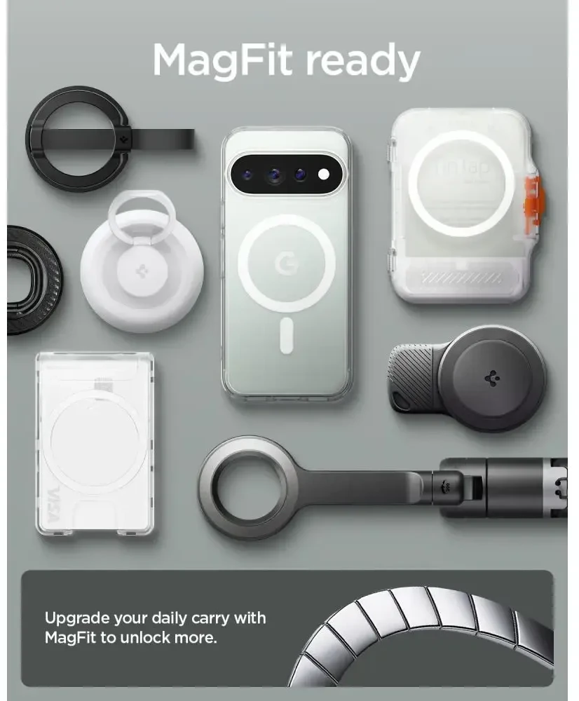 Dėklas SPIGEN ULTRA HYBRID MAG MAGSAFE GOOGLE PIXEL 11 PRO CLEAR/Baltas