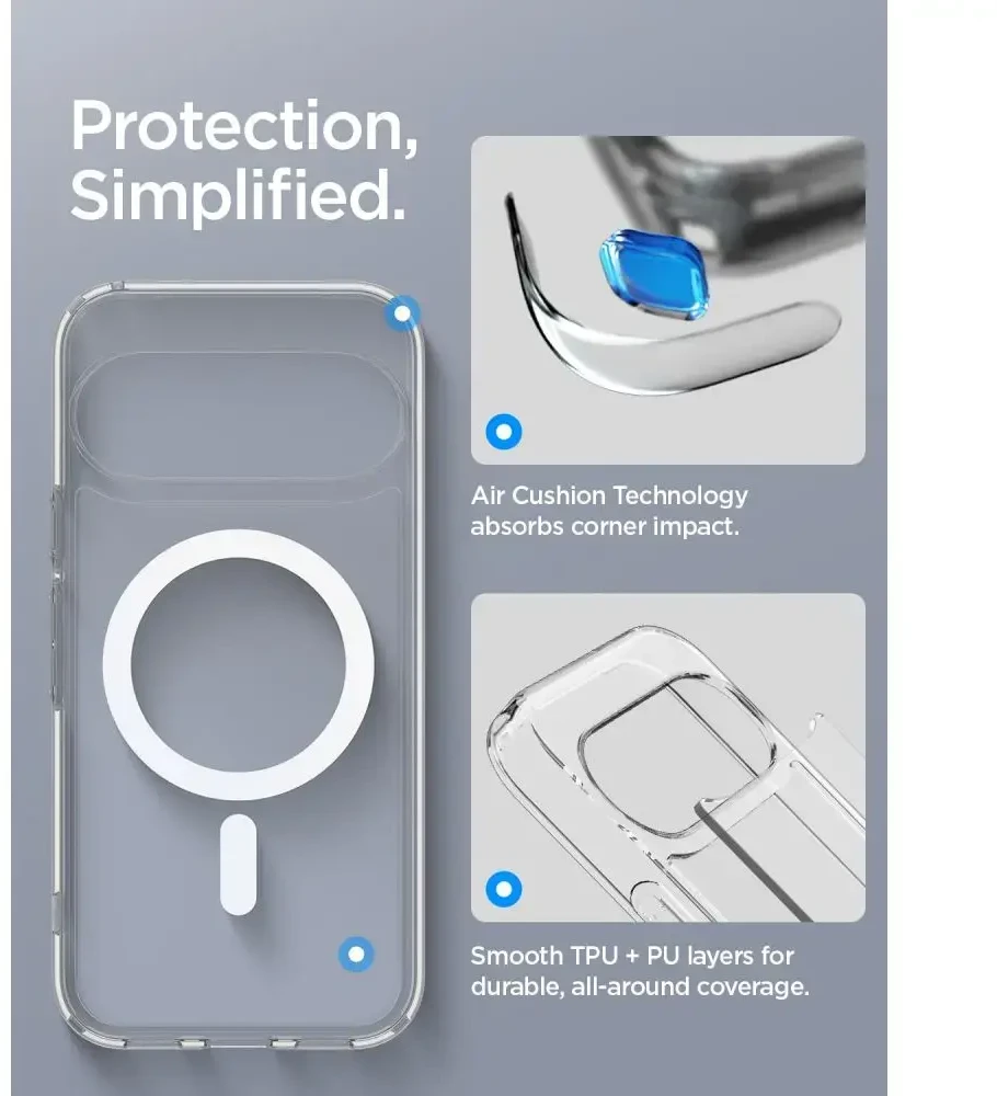 Dėklas SPIGEN ULTRA HYBRID MAG MAGSAFE GOOGLE PIXEL 11 CLEAR/Baltas