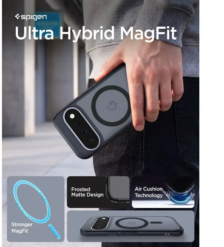 SPIGEN ULTRA HYBRID MAG MAGSAFE GOOGLE PIXEL 11 DĖKLAS FROST Juodas